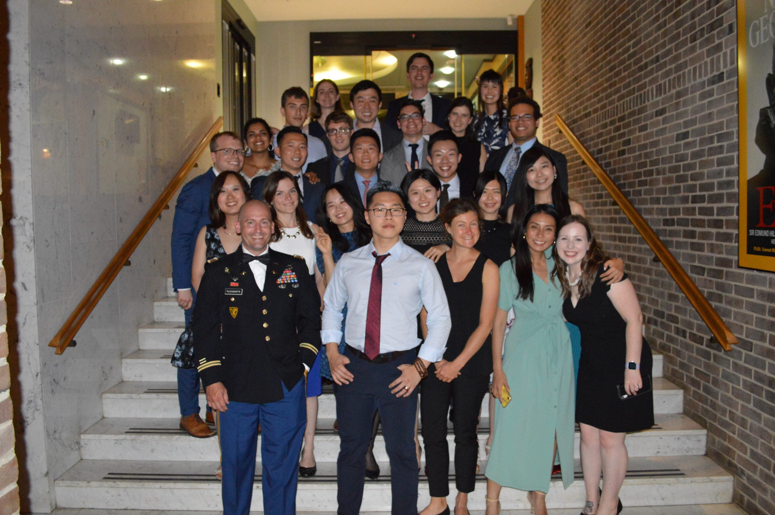 MASIA students pose at graduation banquet dinner