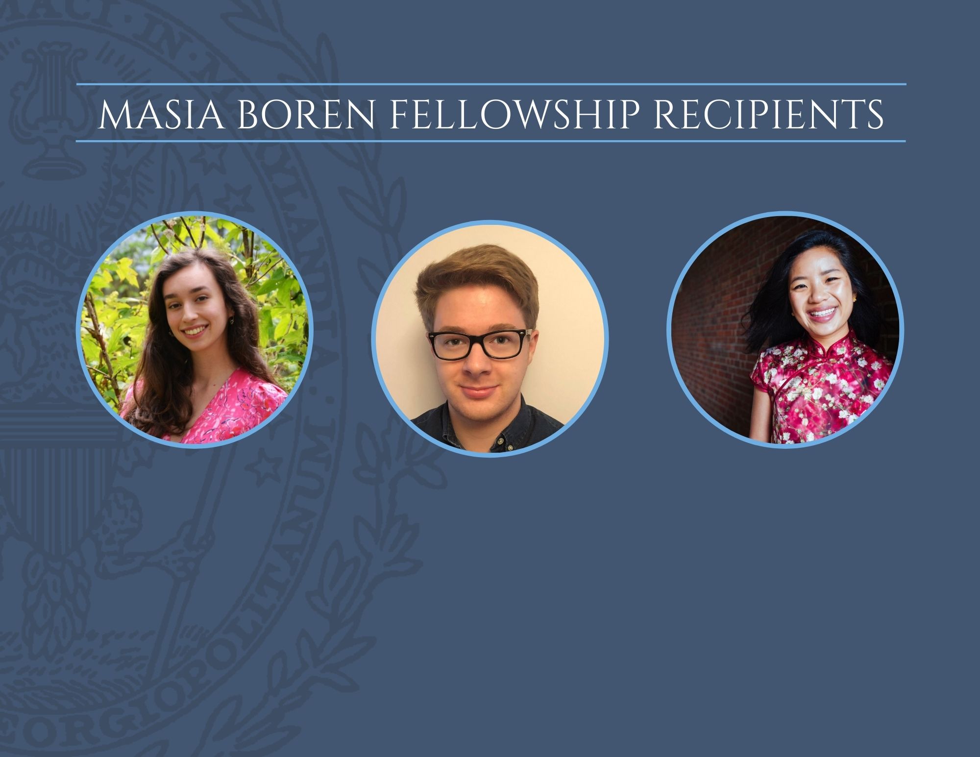 MASIA Boren Fellowship Recipients Bailey Brya, Greg Wood, Sophie Wright